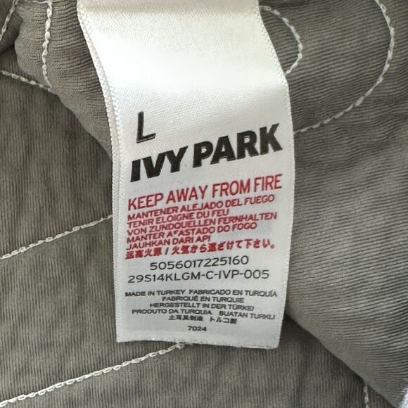 Ivy Park Sweater Womens L Gray Sweatshirt Embroidered Spell Out Athleisure - Picture 6 of 14